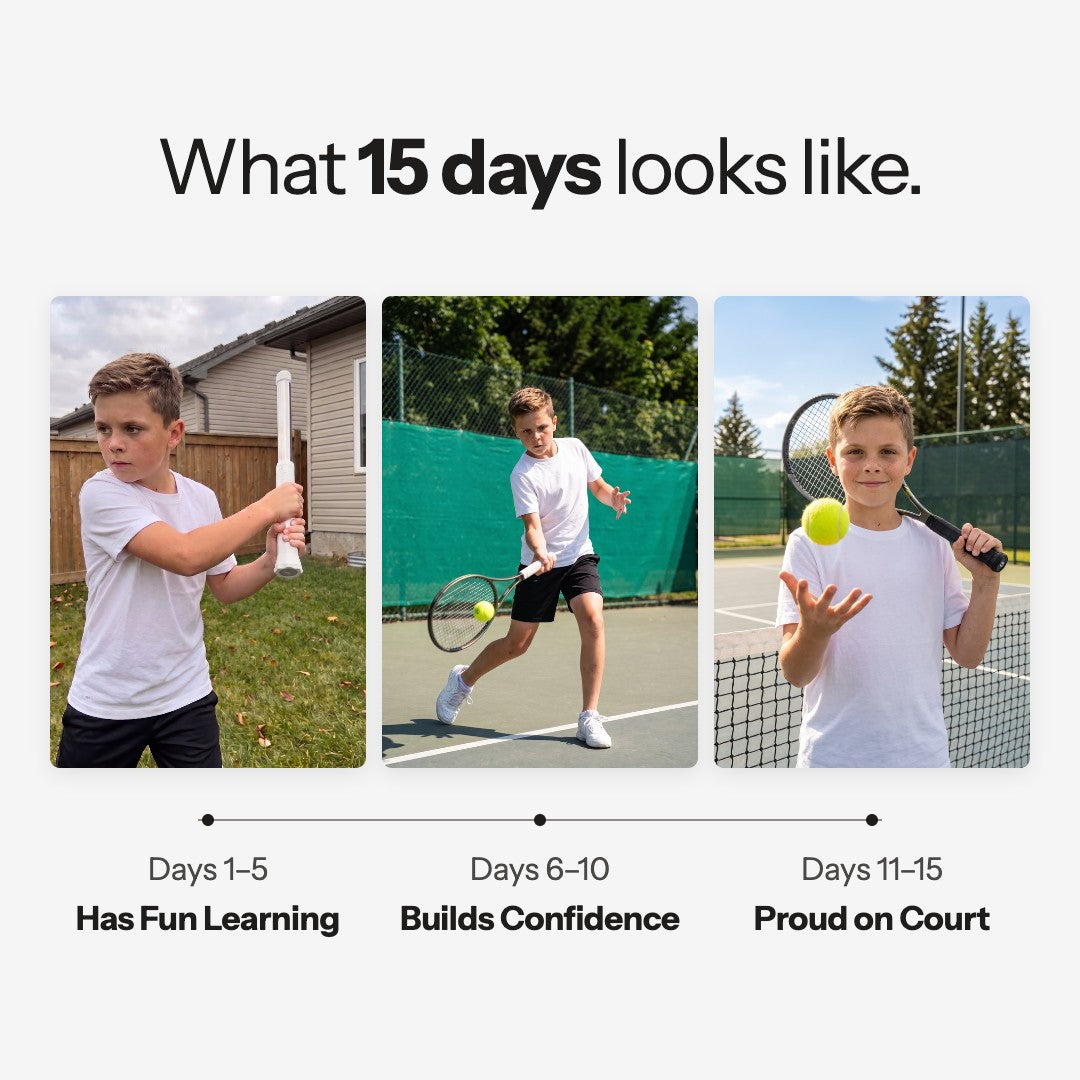What 15 days looks like: has fun learning, builds confidence, proud on court